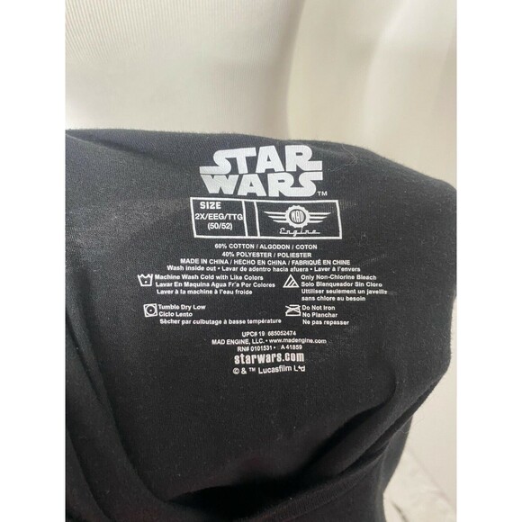 Star Wars Mad Engine Men’s Shirt Black Graphic Darth Vader Crewneck Size XXL - Picture 6 of 6